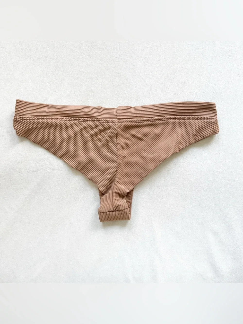 Frankie's Bikinis Ribbed Tan Bikini Bottom - Small